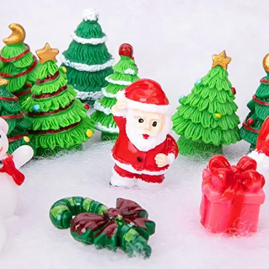Iceyyyy 37 Pcs Mini Resin Christmas Ornaments - Mini Christmas Theme Resin Miniature Pendant Decoration DIY Kit(Pattern at Random) {4}