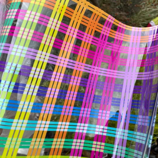 Bright Rainbow Plaid Clear TPU Vinyl {1}