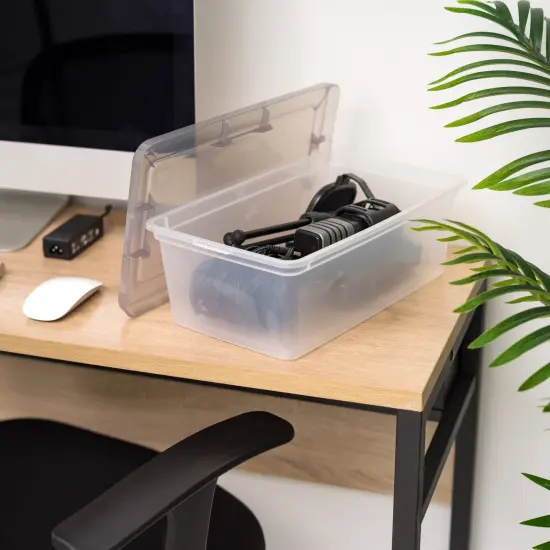 IRIS USA 6 Quart Snap Top Plastic Storage Box, 10 Pack {2}