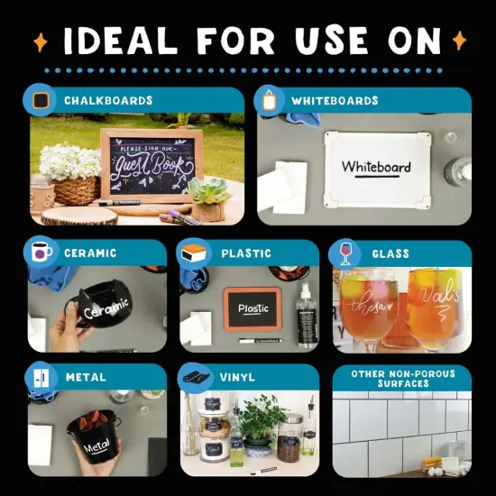 VersaChalk Classic Liquid Chalk Markers for Chalkboards, Set of 10 - 3mm Fine Tip {5}