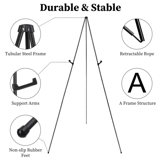 2 Pack Easel Stand for Display 61in Iron Alloy Drawing Stand with 2 Carry Bags {3}