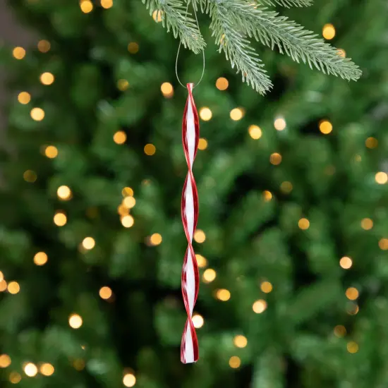 Northlight 6ct Red and White Candy Swirl Christmas Ornaments 8" {3}