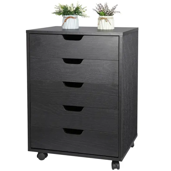 Bedroom Save Space Indoor 5 Drawer Dresser Clothing Storage. {1}