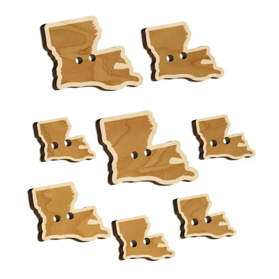 Louisiana State Silhouette Wood Buttons for Sewing Knitting Crochet DIY Craft {7}