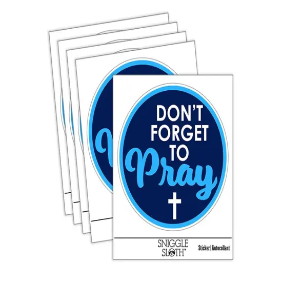 Don't Forget to Pray Inspirational Waterproof Vinyl Phone Tablet Laptop Water Bottle Sticker Set - 5 Pack {2}