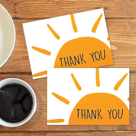 Great Papers! Thank You Note Card and White Envelope, Rise 'N Shine, 4.75" x 3.375"(folded), 25 count {3}