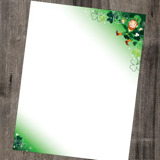 Great Papers! Happy Leprechaun St. Patrick's Day Stationery Letterhead, Invitations and Announcements, Printer Friendly, 8.5"x11", 80 Pack {3}