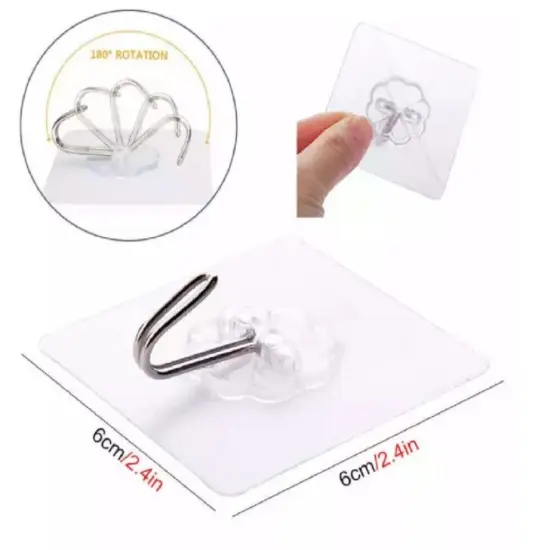 Kitcheniva Transparent Adhesive Wall Hooks 24 Pcs {2}