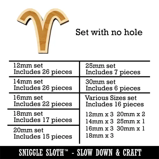 Aries Horoscope Astrological Zodiac Sign Mini Wood Shape Charms Jewelry DIY Craft {1}