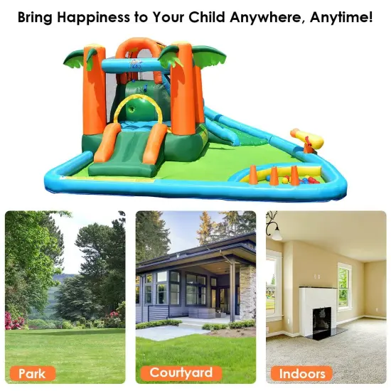 7 in1 Inflatable Slide Bouncer with Two Slides {5}