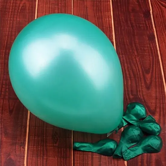 100pcs 10 inch Pearl Latex Colorful Thickening Green {1}