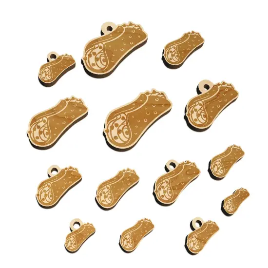 Cannoli Italian Dessert Mini Wood Shape Charms Jewelry DIY Craft {7}