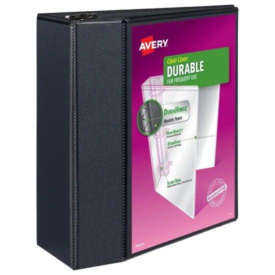 Avery Durable View 3 Ring Binder, 5 Inch EZD Rings, 1 Black Binder (46039) {1}