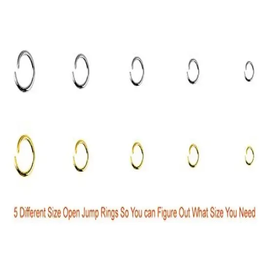 1200 Pieces Open Jump Rings and Lobster Clasps Jewelry Findings Kit with Pliers for Jewelry Making (Silver and Gold) {6}