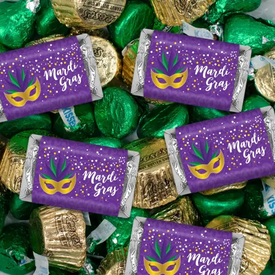 105 pcs Mardi Gras Candy Hershey's Chocolate Mix (1.75 lb) - By Just Candy {1}