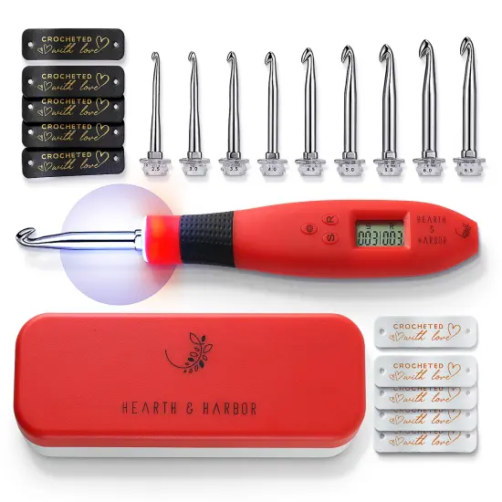 Hearth & Harbor Digital Counting Crochet Hook Set {1}