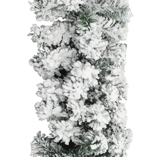 33 ft Green Christmas Garland with Flocked Snow {2}