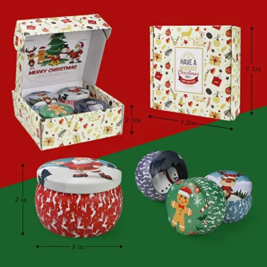 4 PackChristmas Candles Gifts for Women - Christmas Scented Candles Gifts Set - Aromatherapy Candle for Meditation, Yoga, Bath, Relaxing, SPA, Ideal Christmas Gifts for Mom Mother Friend Wife Present {4}