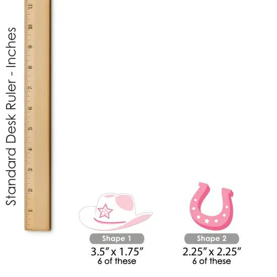 Big Dot of Happiness Rodeo Cowgirl - DIY Shaped Pink Western Party Cut-Outs - 24 Count {6}