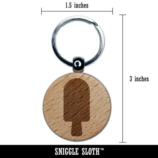 Popsicle Pop Engraved Wood Round Keychain Tag Charm {2}