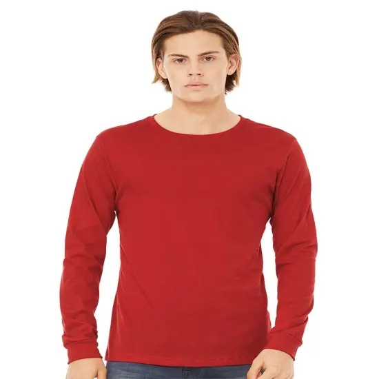BELLA + CANVAS&reg; Crewneck Jersey Long Sleeve Tee Red {1}
