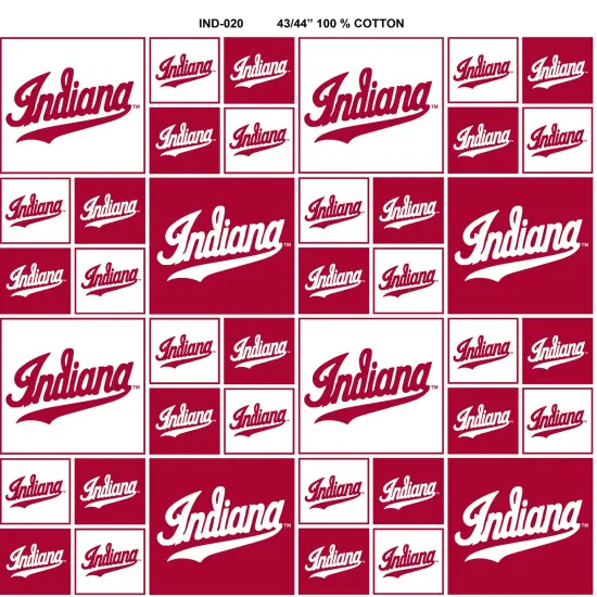 Sykel Enterprises-Indiana University Cotton Fabric-Indiana Hoosiers Geometric Cotton Quilting Fabric {1}