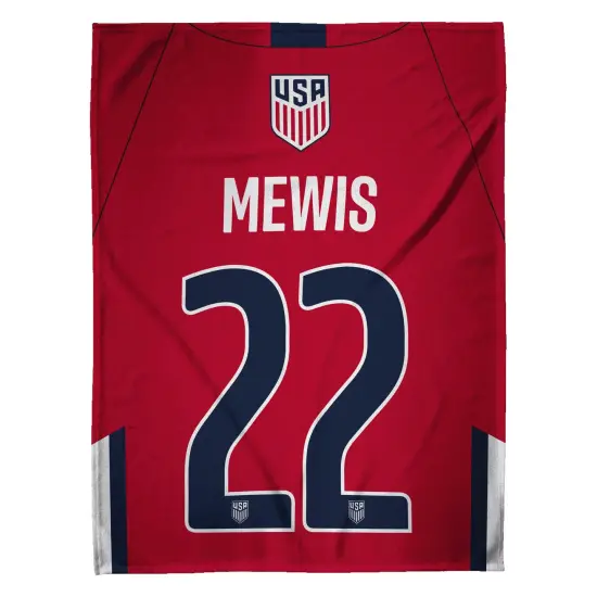 Sleep Squad US Women's Soccer Kristie Mewis 60” x 80” Raschel Plush Jersey Blanket {2}