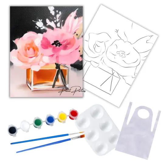 "Classic Perfume" DIY Canvas Art Kit, Adult Beginner, Acrylic Paint Size 11x14 inch {1}