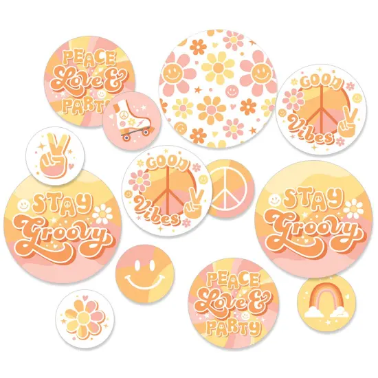 Big Dot of Happiness Stay Groovy - Boho Hippie Party Giant Circle Confetti - Party Decorations - Large Confetti 27 Count {1}