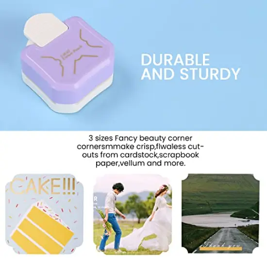 3 in 1 Beauty Shape Corner Punch, 3 Way Corner Paper Punch for Paper Crafts, Laminate, Cardstock, Business Card, DIY Projects, Photo, Card Making and Scrapbooking {5}
