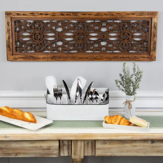 Northlight 14.25" White Rectangular Kitchen Utensil Storage Holder {4}