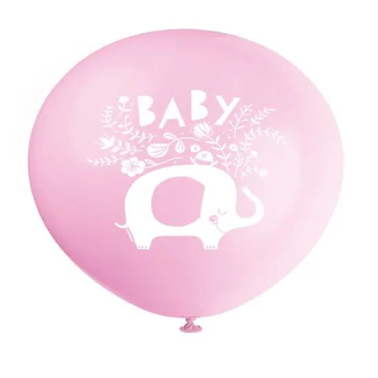 Pink Floral Elephant 12" Latex Balloons, 8ct {2}
