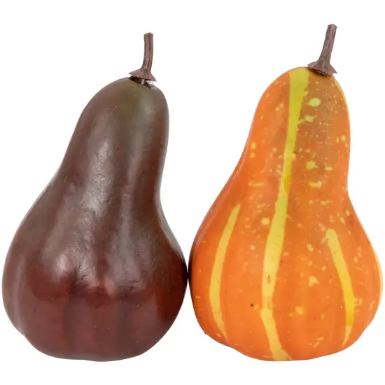 Northlight Fall Harvest Artificial Pumpkin, Gourd, Acorn and Leaf Decoration Set - 11-Piece Orange {5}