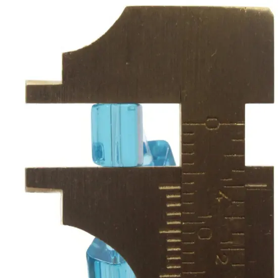 50 6mm Sky Blue Glass Cube Beads {5}
