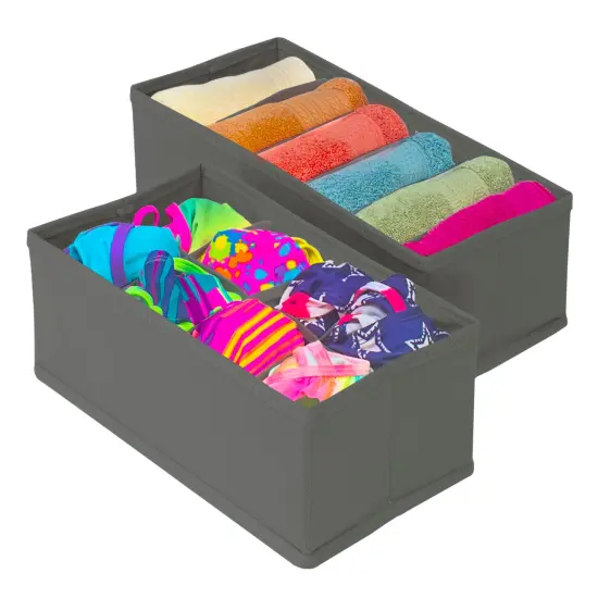 Sorbus Set of 4 Foldable Drawer Dividers, Storage Boxes, Closet Organizers, Under Bed Organizer Grey {4}