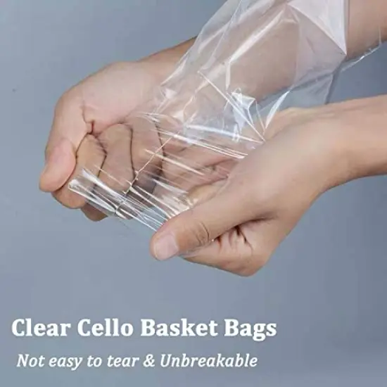 5 Pieces Large Cellophane Bags for Gift basket 24x30 Inches Clear Basket Bags 5Pieces {3}
