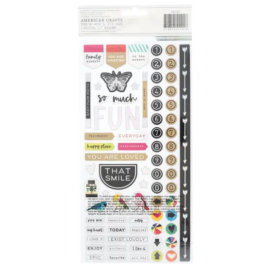 Vicki Boutin Color Kaleidoscope Thickers 5.5"X11" 121/Pkg-Hello Friend Phrase/Silver Chipboard {3}