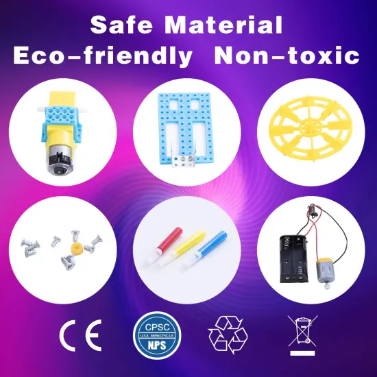 Electric Motor Robotic Science Kits, DIY STEM Toys for Kids, Building Science Experiment Kits for Boys and Girls-Doodling, Balance Car, Reptile Robot (3 Kits) {5}