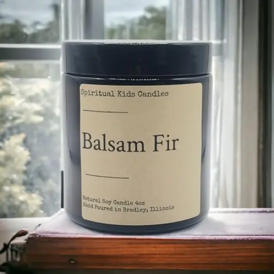 Balsam Fir Soy Candle 4oz Hand Poured with All Natural Soy Wax and Fragrant/ Essential Oils! | Woodsy Candle | Birthday Gift | Christmas Gift {4}