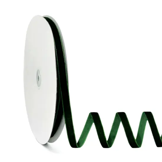 Wrapables 3/8 Inch Velvet Ribbon for Gift Wrapping, Wedding Decorations, Hair Bows, Crafting 25 Yards), Dark Green {1}