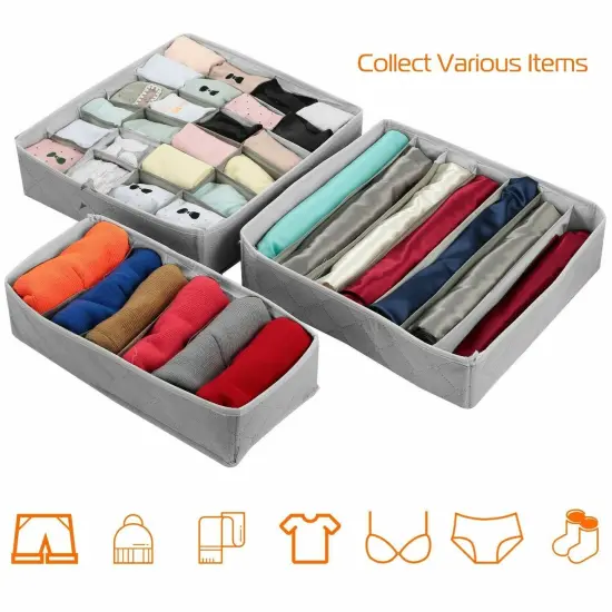 3Pcs Sock Bra Underwear Closet Drawer Organizer Storage. {3}