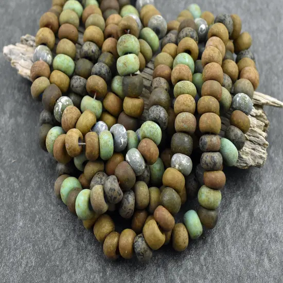 34/0 Matte Aged Interstellar Picasso Mix Seed Beads {3}