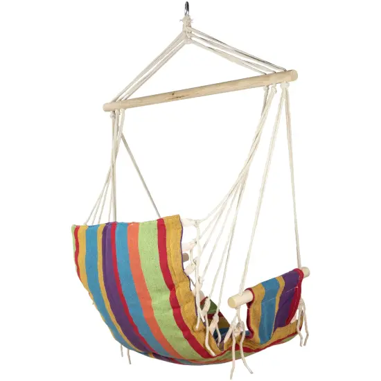 Northlight Striped Hammock Chair with Armrests -37" x 35.25 - Multi-Color {6}
