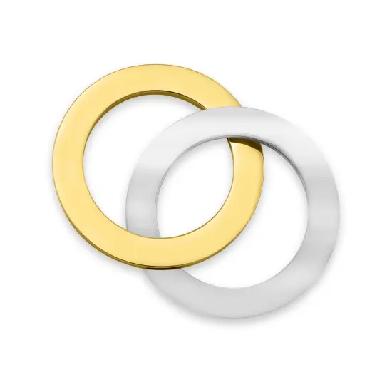 18K Gold PVD Coated And Stainless Steel Blank Interlinked Rings {1}