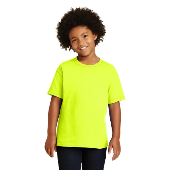 RADYAN&reg; Youth Crew Neck Short Sleeve T-Shirt Safety green {1}