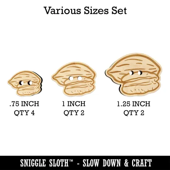 Pecan Nut Drawing Wood Buttons for Sewing Knitting Crochet DIY Craft {1}