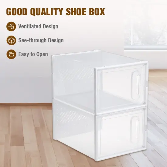Foldable Stackable Transparent Shoe Box Storage Organizer {4}