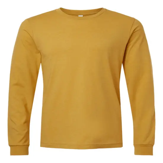 BELLA + CANVAS&reg; Heather CVC Crewneck Long Sleeve Tee Heather mustard {1}