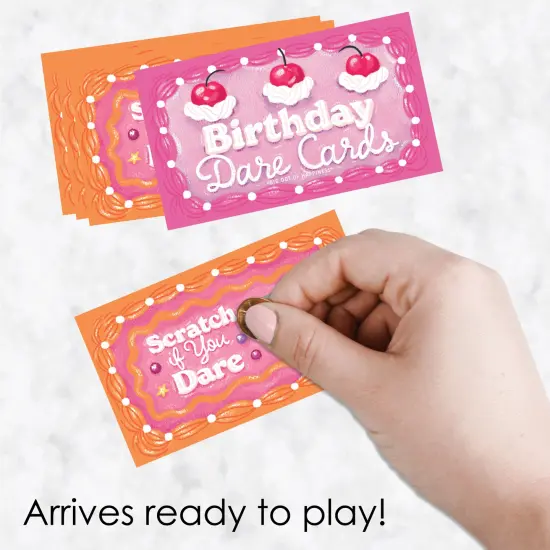 Big Dot of Happiness Hot Girl Bday - Vintage Cake Birthday Party Game Scratch Off Dare Cards - 22 Count {3}