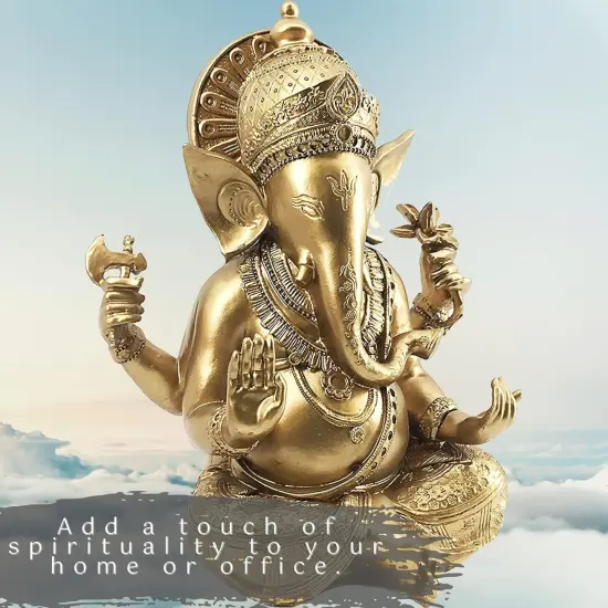 Figurines, Ganesha Statue, Decorative Statue, Pooja Mandir, Rustic, Boho, Hippie, Home Decor for Office, Room, Garden, 16 Inch {3}